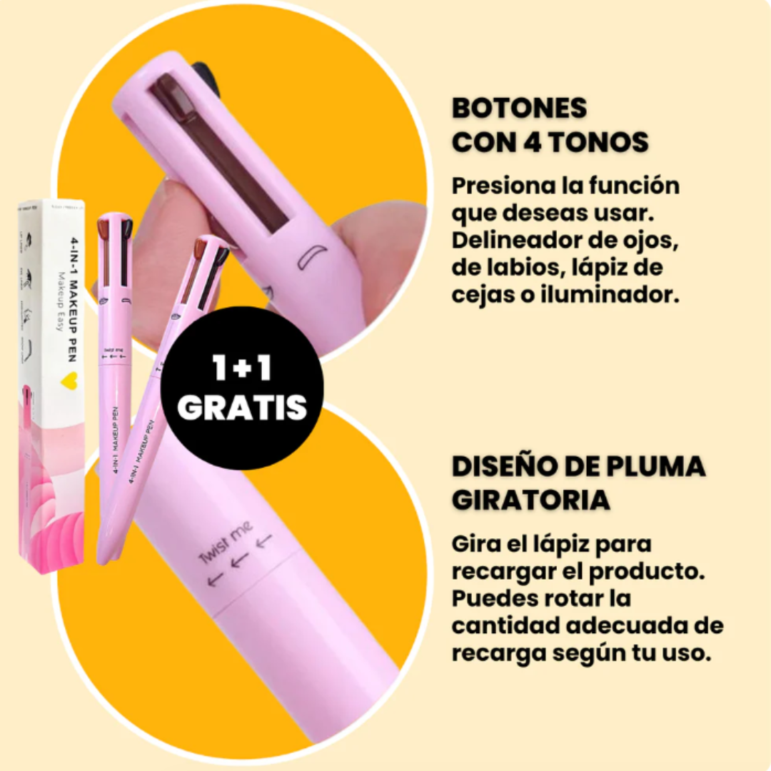 Lápiz de Maquillaje Multifunción 4 en 1 | (1 + 1 GRATIS)